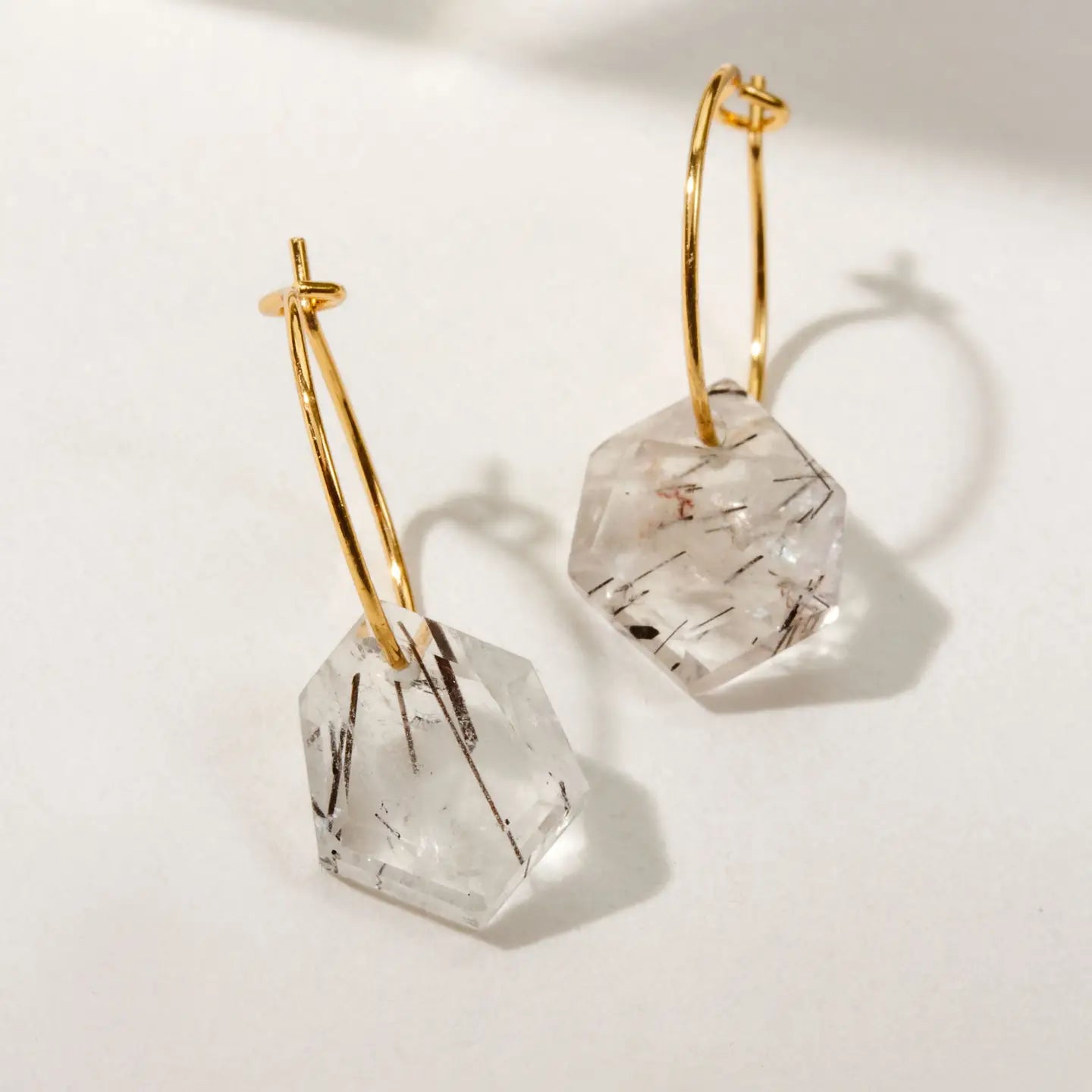 Gold Geometry Mini Hoop