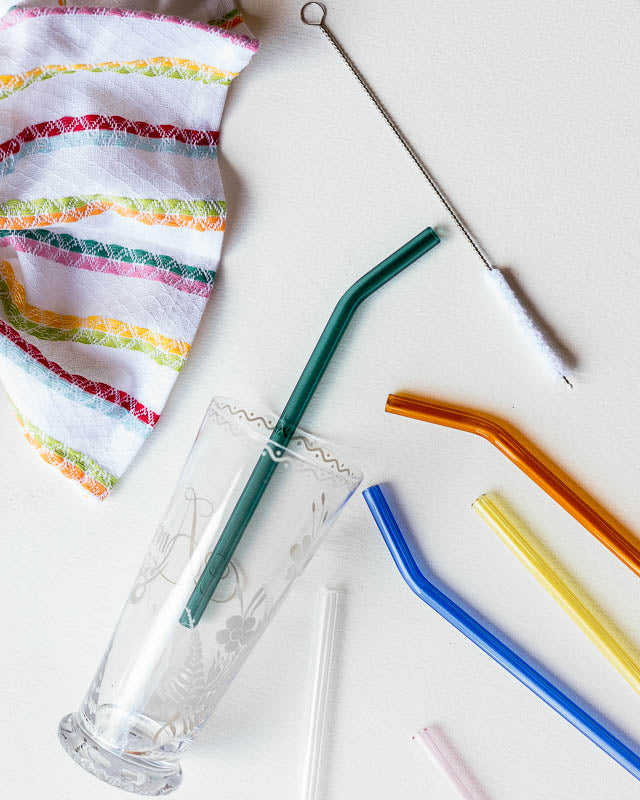 Colored Reusable Glass Straws
