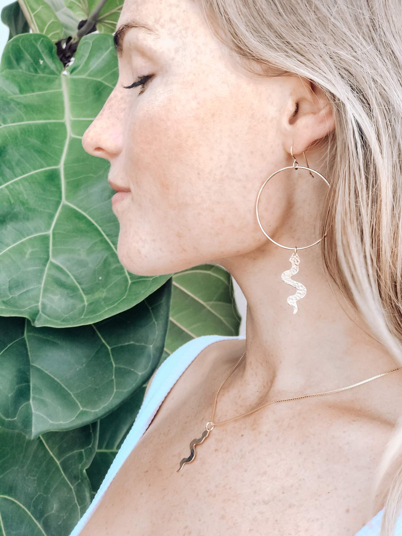 Gold Serpent Earrings