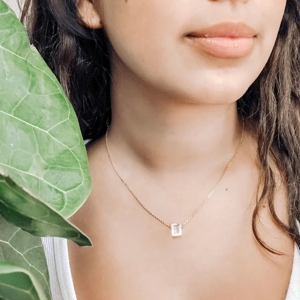 Gold Parker Necklace With Crystal Quartz