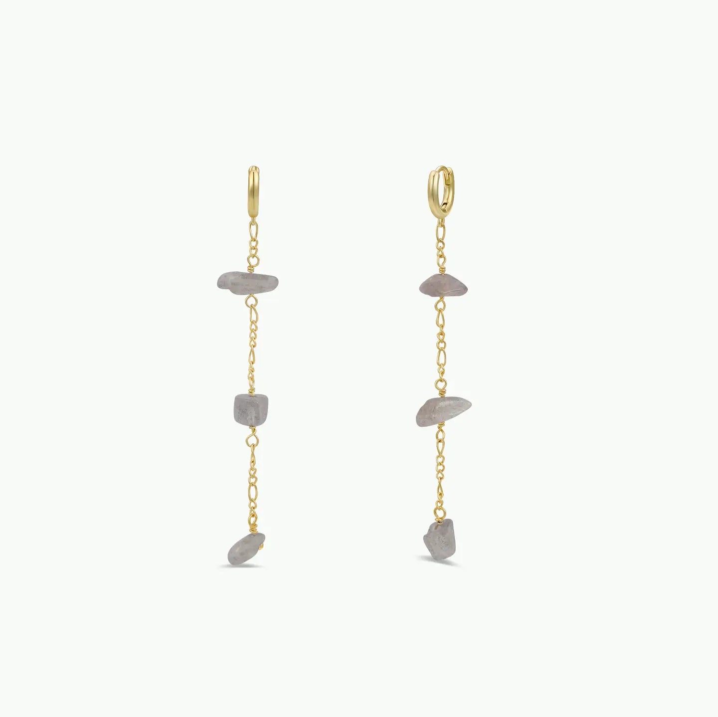Raw Gemstone Chain Drop Earrings