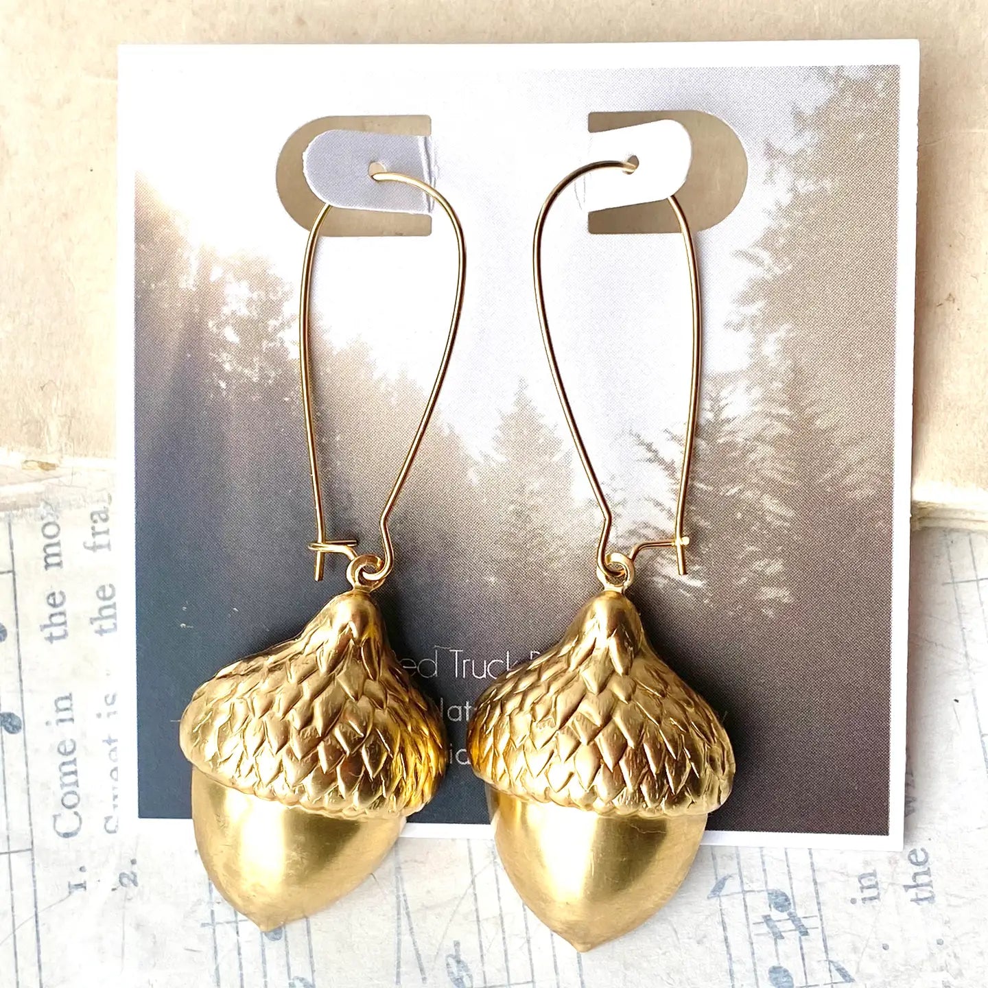 Gold Acorn Earrings