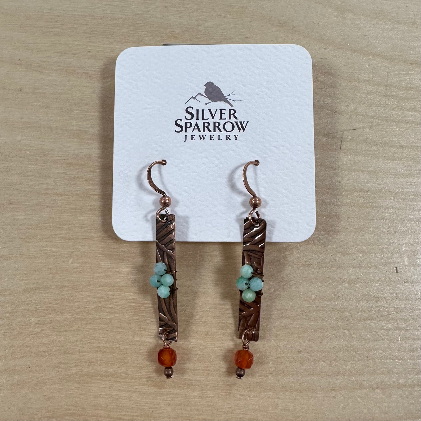 Handmilled Copper Bar Earrings
