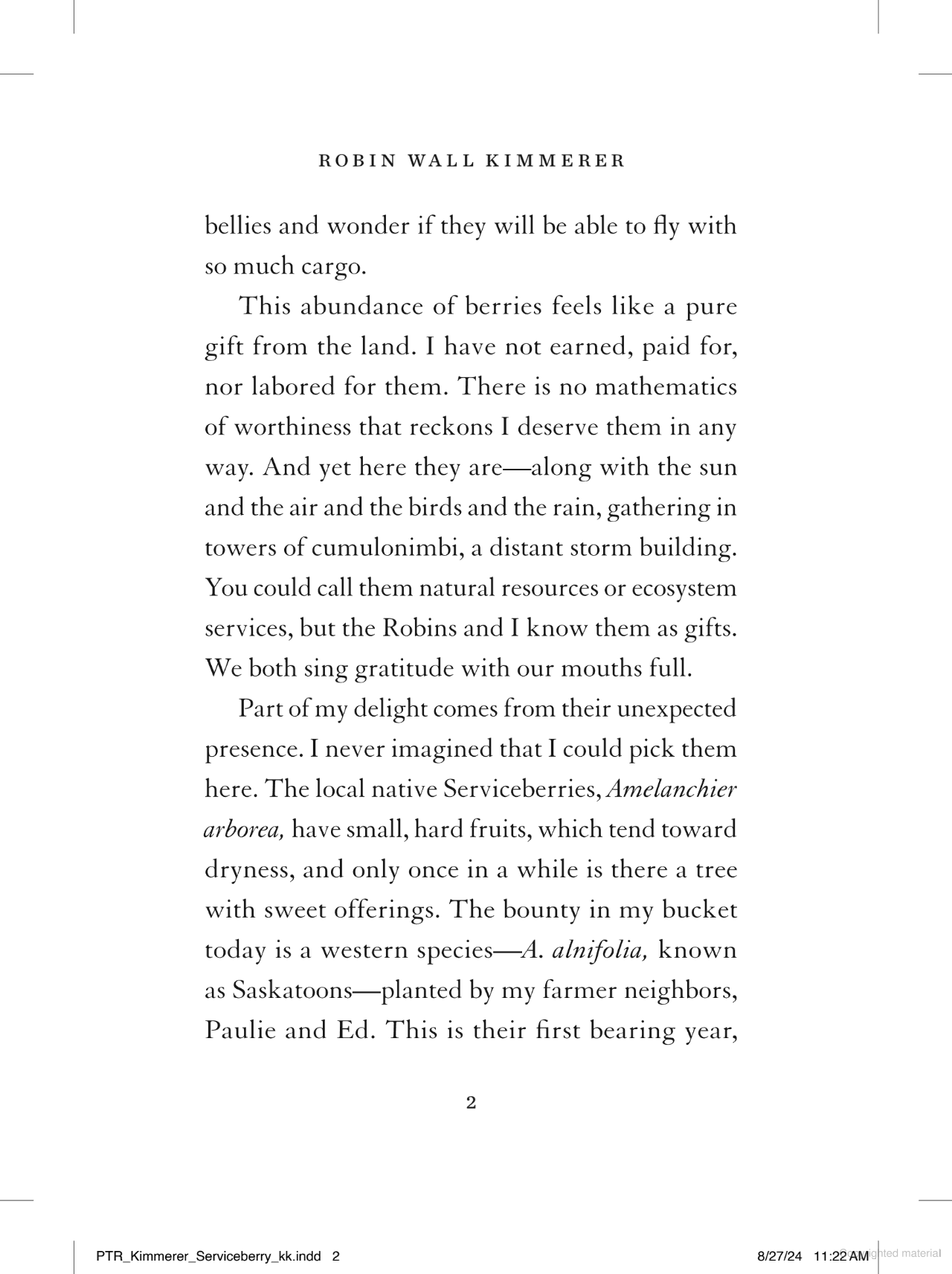 The Serviceberry: Abundance and Reciprocity in the Natural World