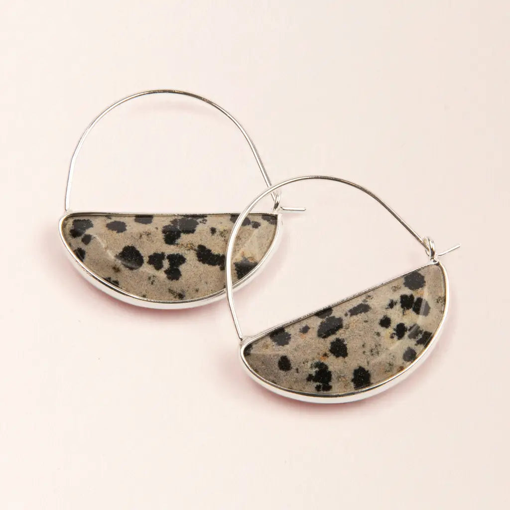 Stone Prism Hoop Earring