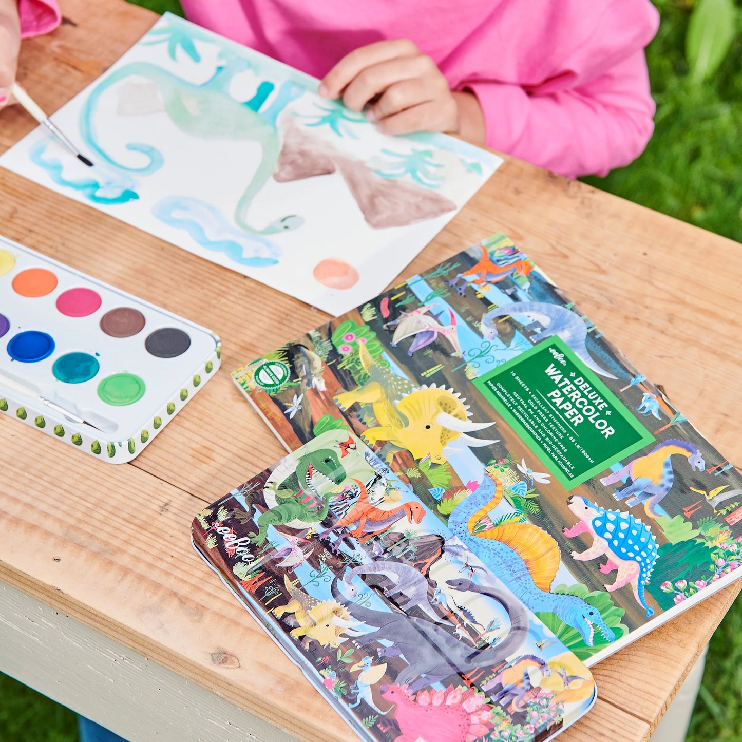 Dinosaur Watercolor Tin
