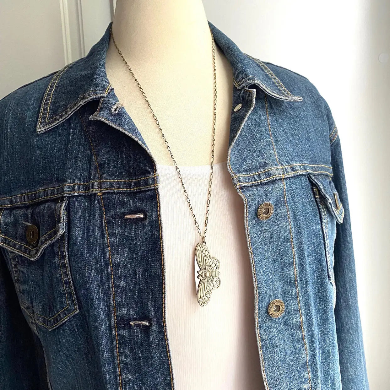 Butterfly Folding Pocket Knife Necklace