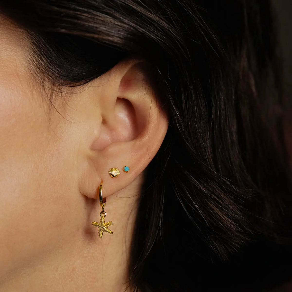 Tiny Shell Stud Earrings
