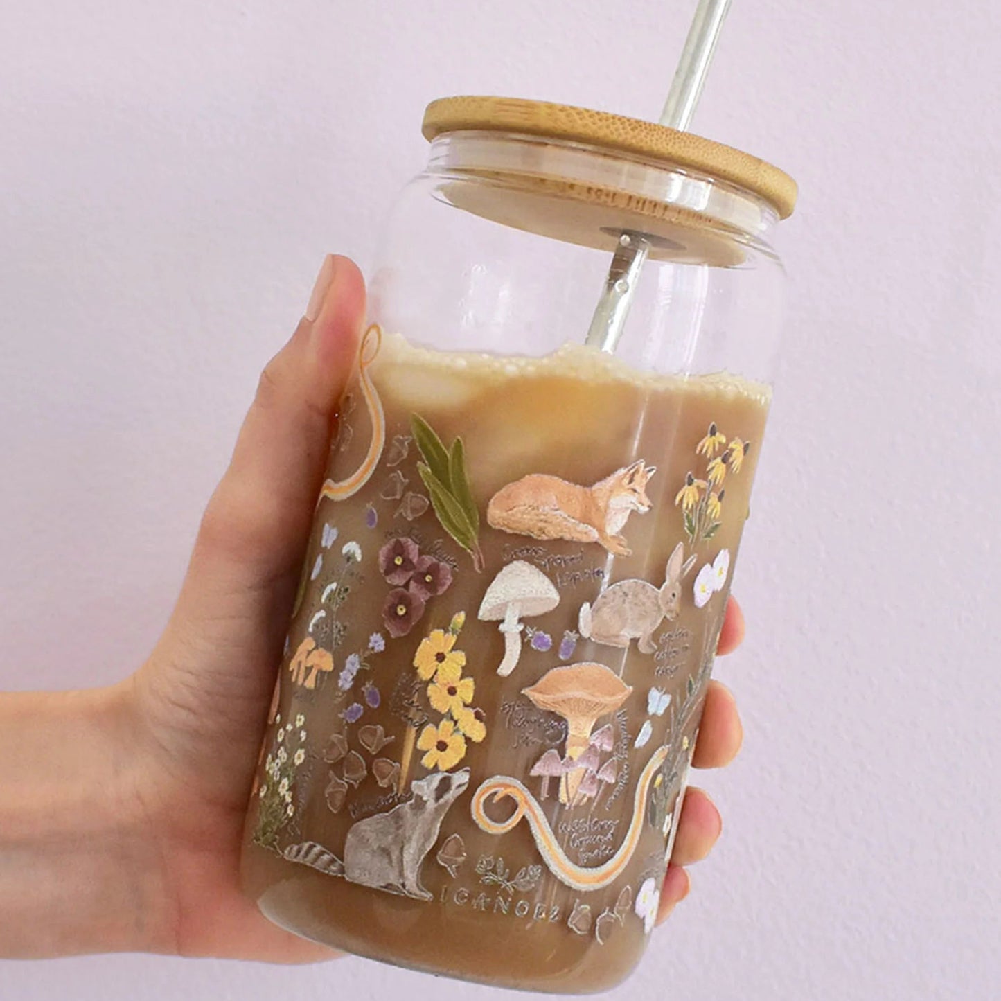 Flora & Fauna Glass Can