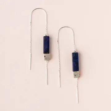 Rectangle Stone Thread Earring