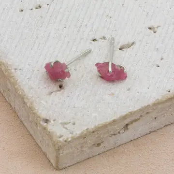 Raw Gem Post Earrings