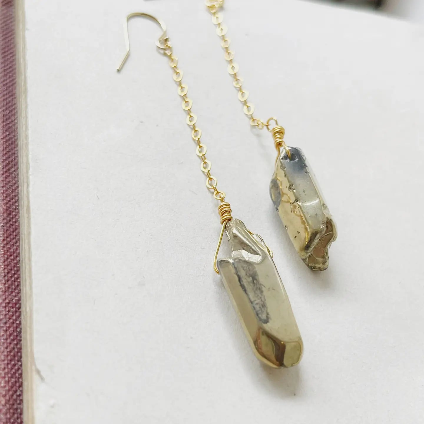 Pyrite Point Earrings