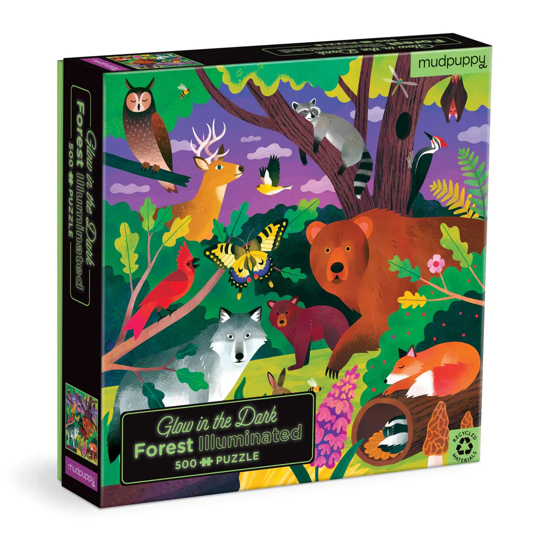Glow in the Dark Forest Illuminated Puzzle, 500 Pieces