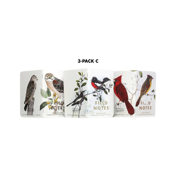 3-Pack Memo Notebooks, Birds and Trees of North America