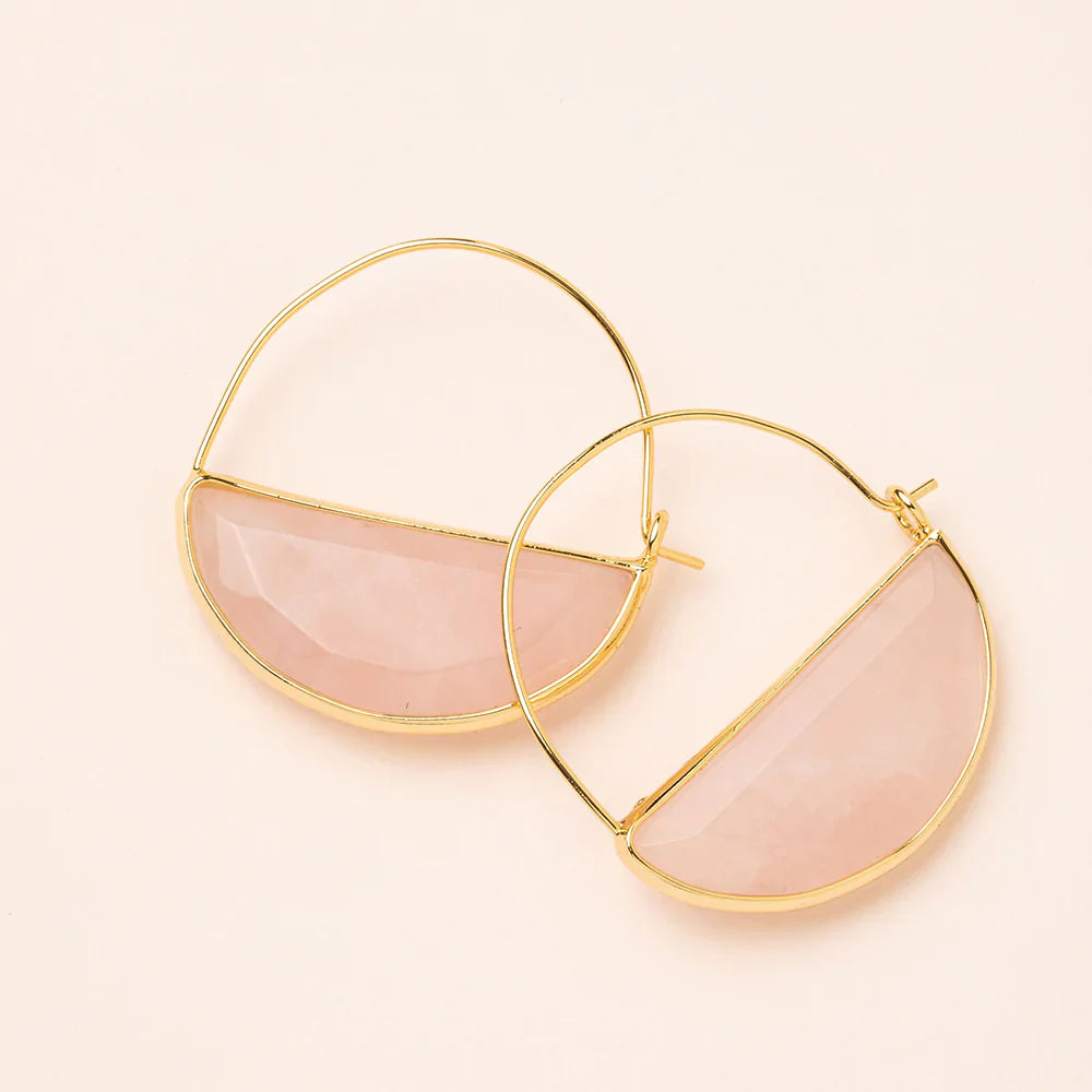 Stone Prism Hoop Earring
