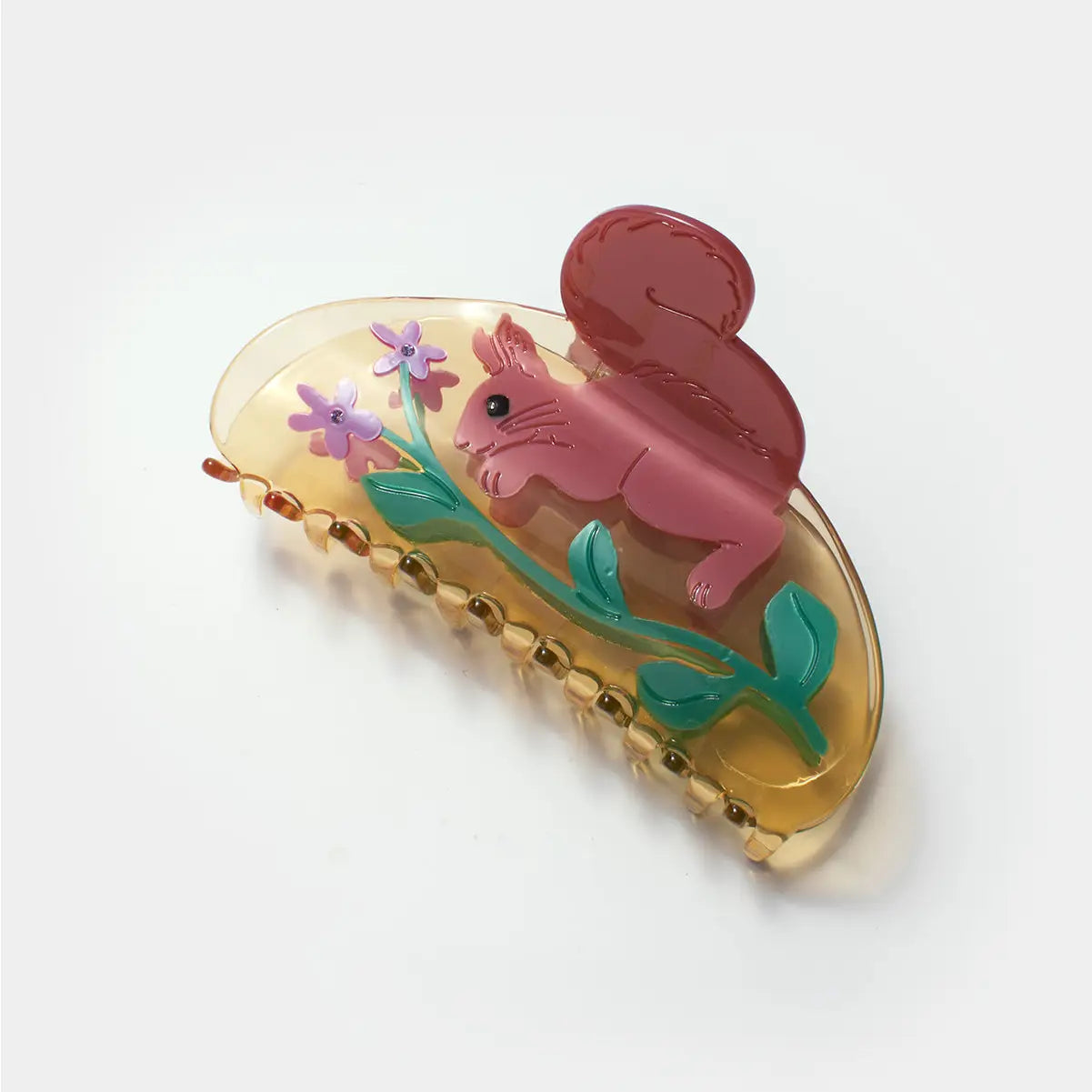 Squirrel with Wild Violet Flower Claw