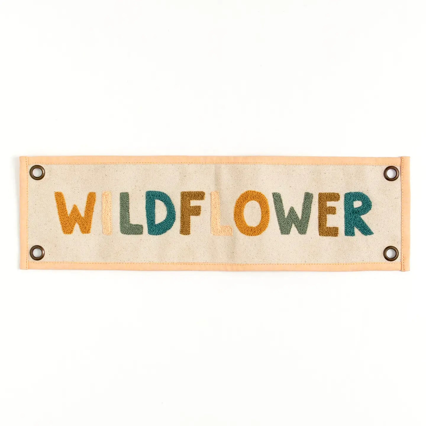 Wildflower Embroidered Canvas Banner