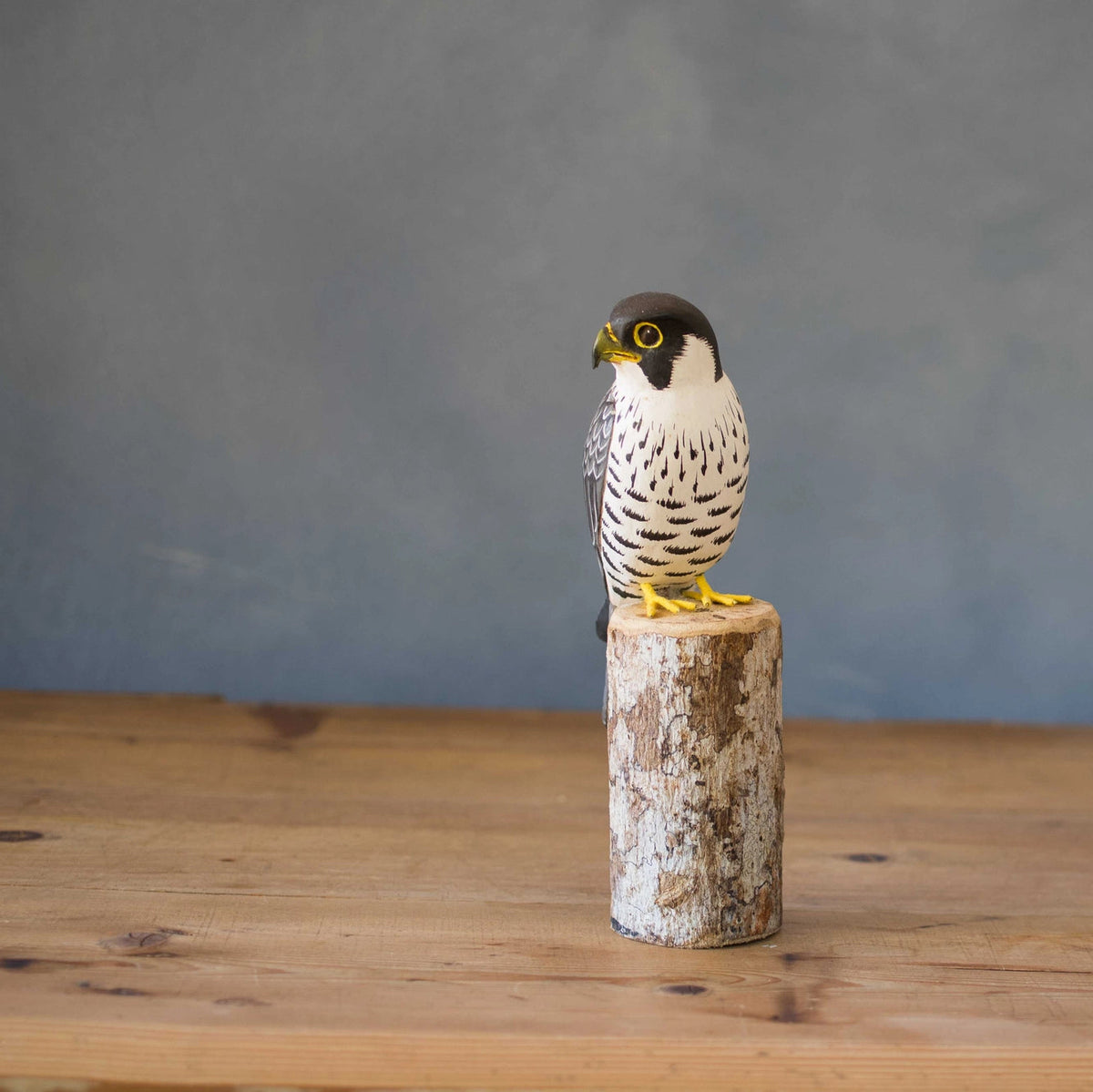 Hand Carved Wood Mini Peregrine Falcon