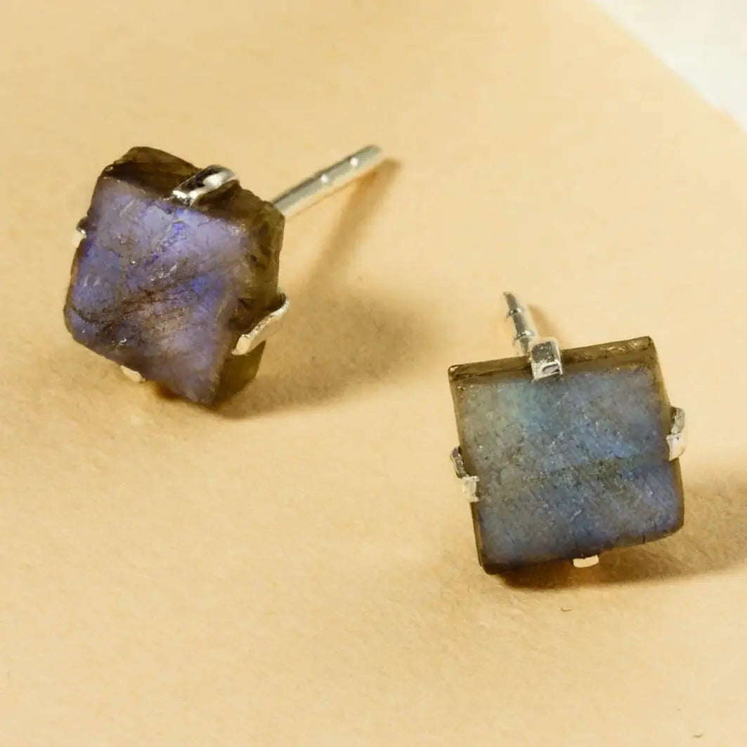 Raw Gem Post Earrings