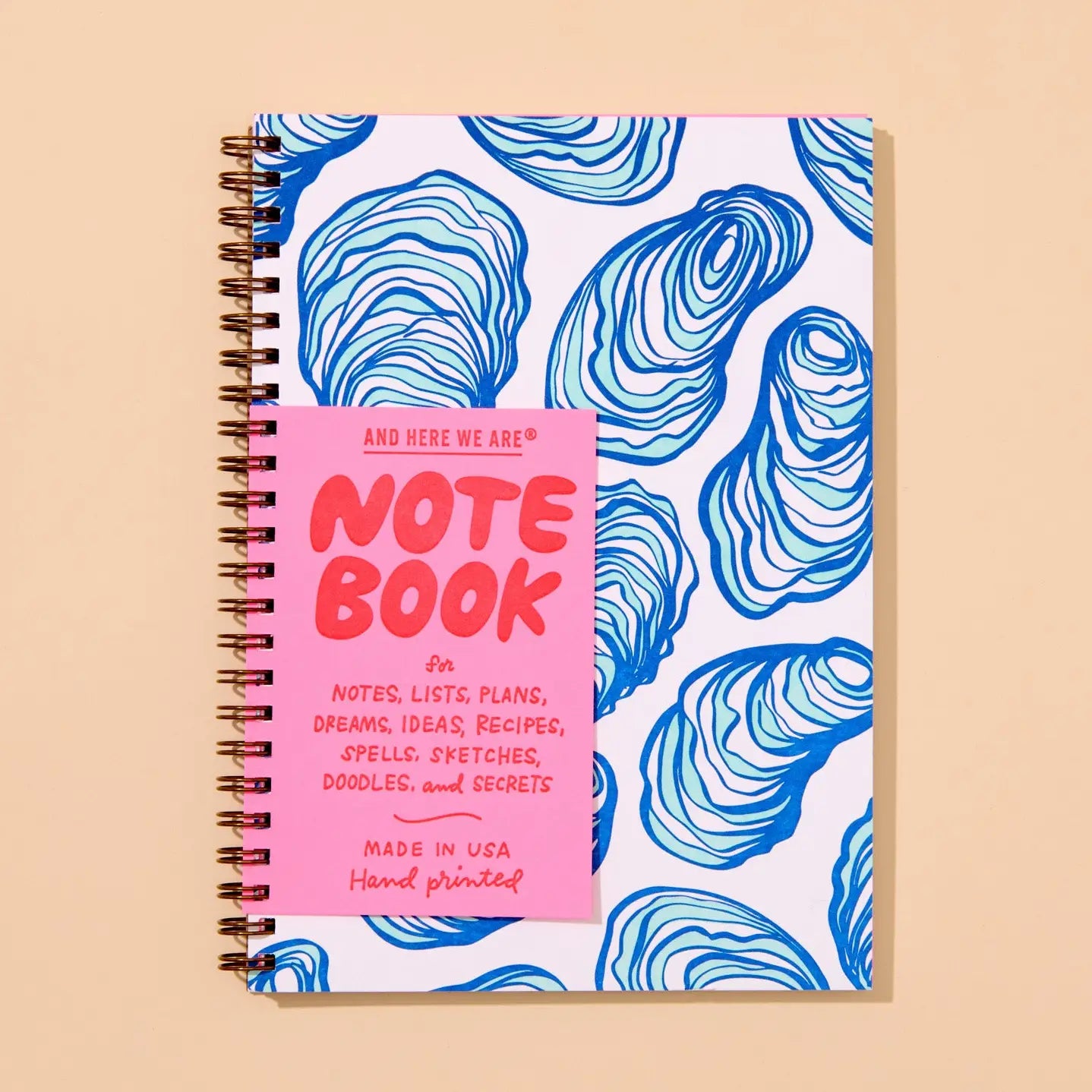 Letterpress A5 Lined Spiral Notebook