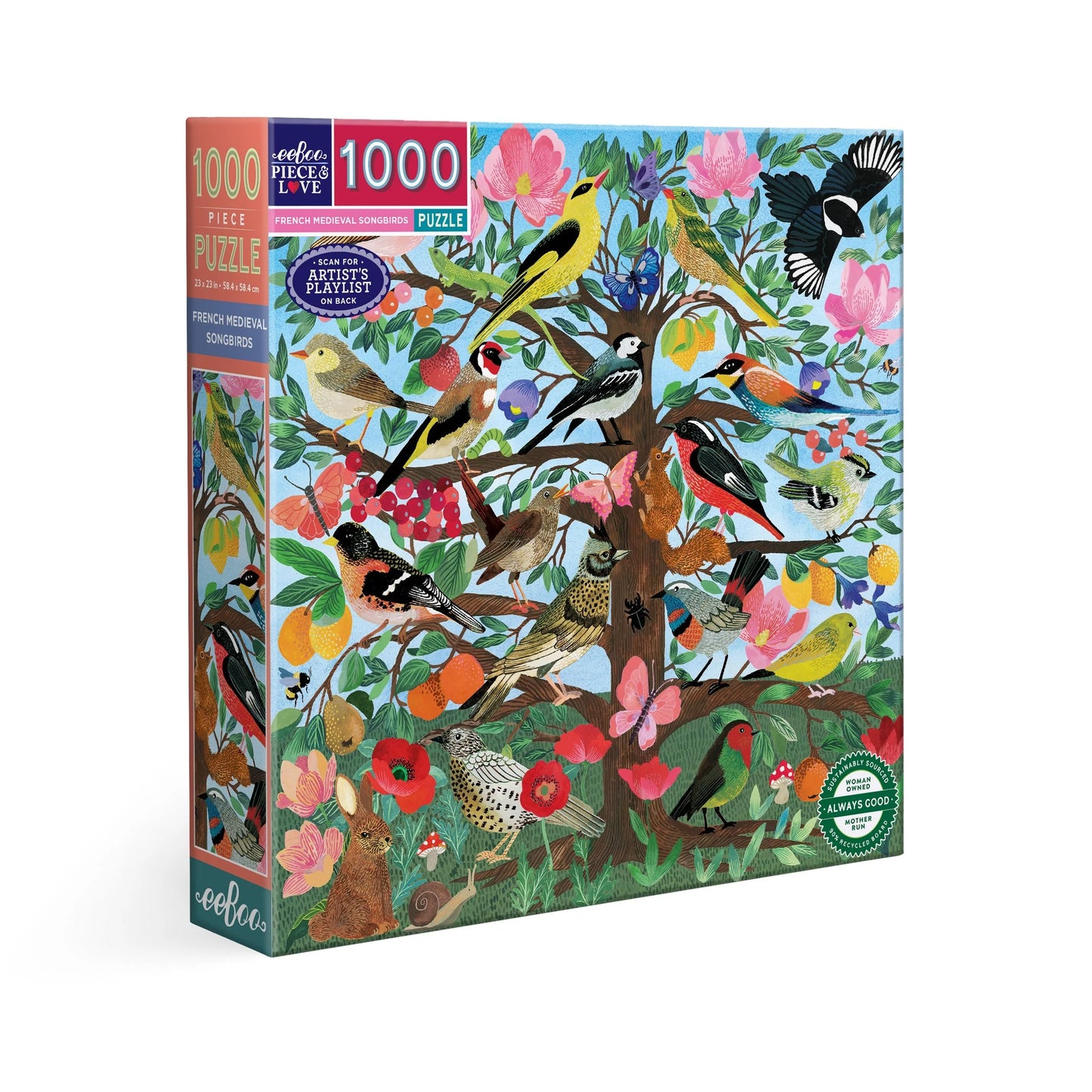 French Medieval Songbirds 1000 Piece Puzzle