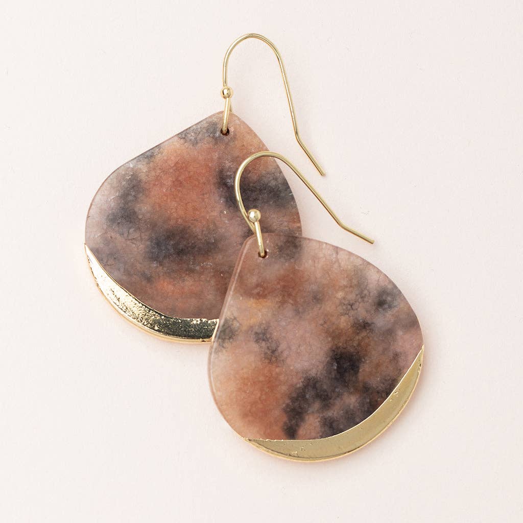Stone Dipped Teardrop Earrings