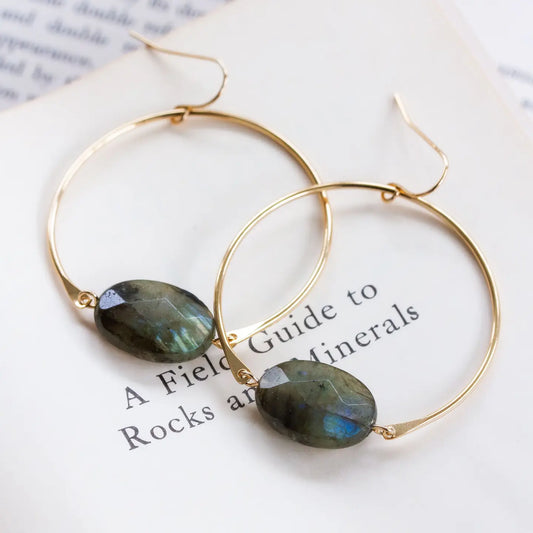 Loophole Gemstone Hoop Earrings