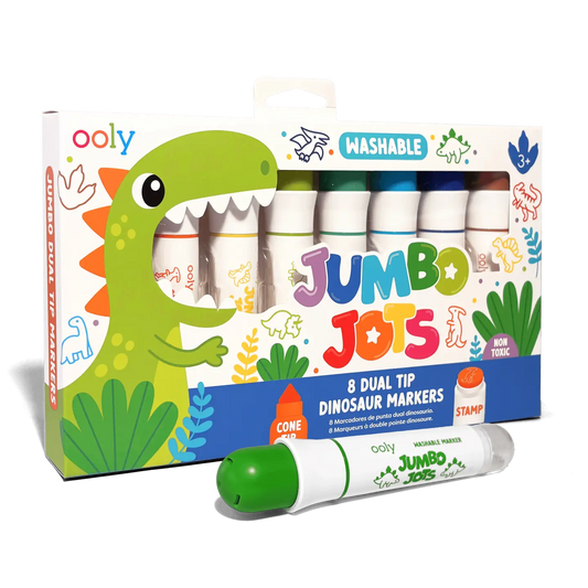 Jumbo Jots Dual Tip Dinosaur Stamp Markers, Set of 8