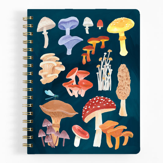 Forest Floor Mushrooms Spiral Notebook