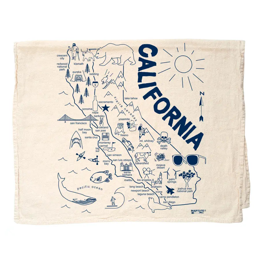 California Tea Towel- Natural