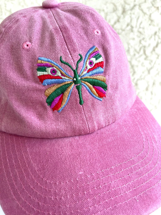 Rose Pink Butterfly Baseball Cap