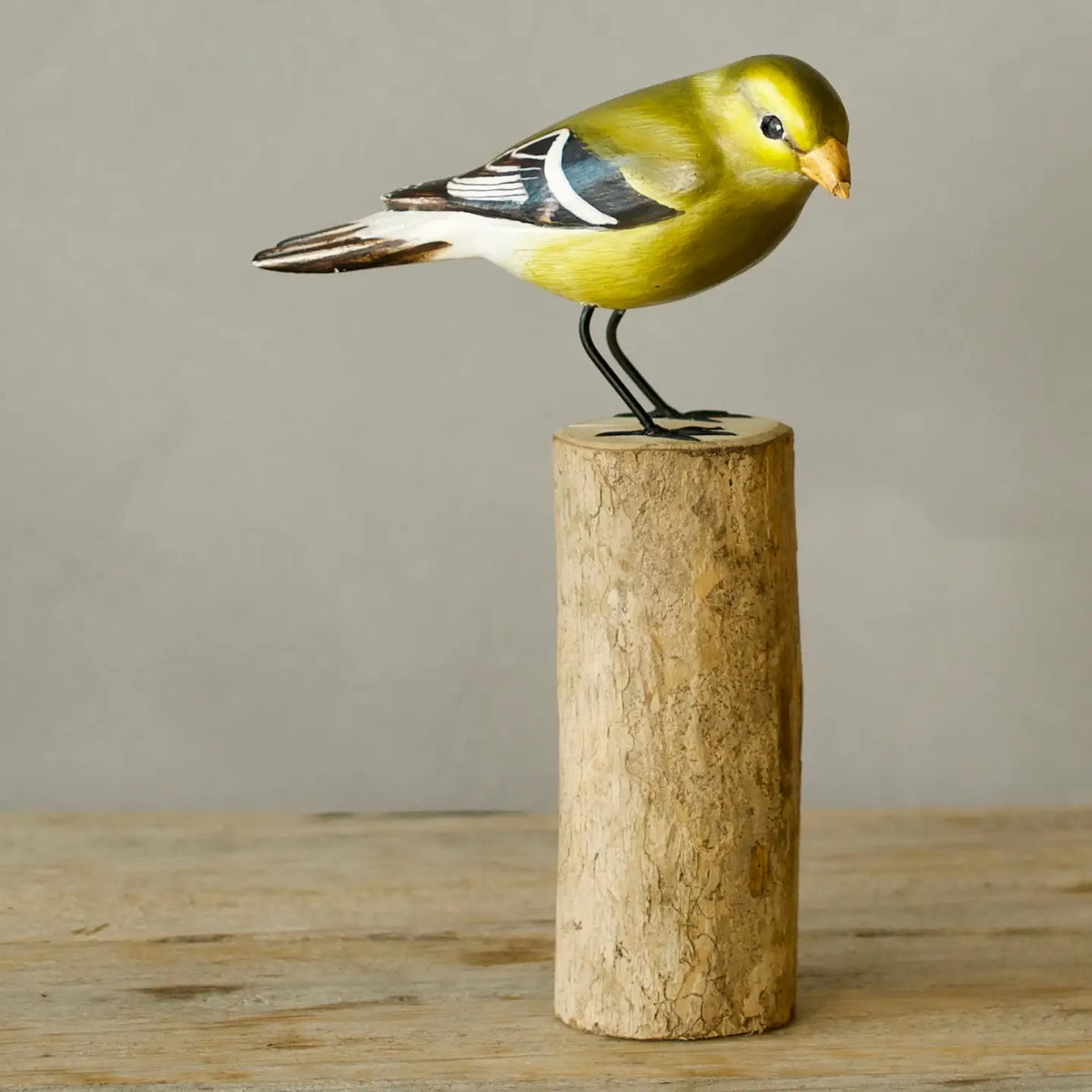 Hand Carved Wood Gold Finch
