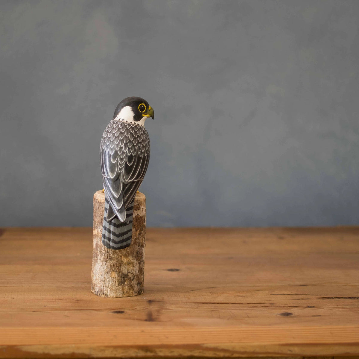 Hand Carved Wood Mini Peregrine Falcon