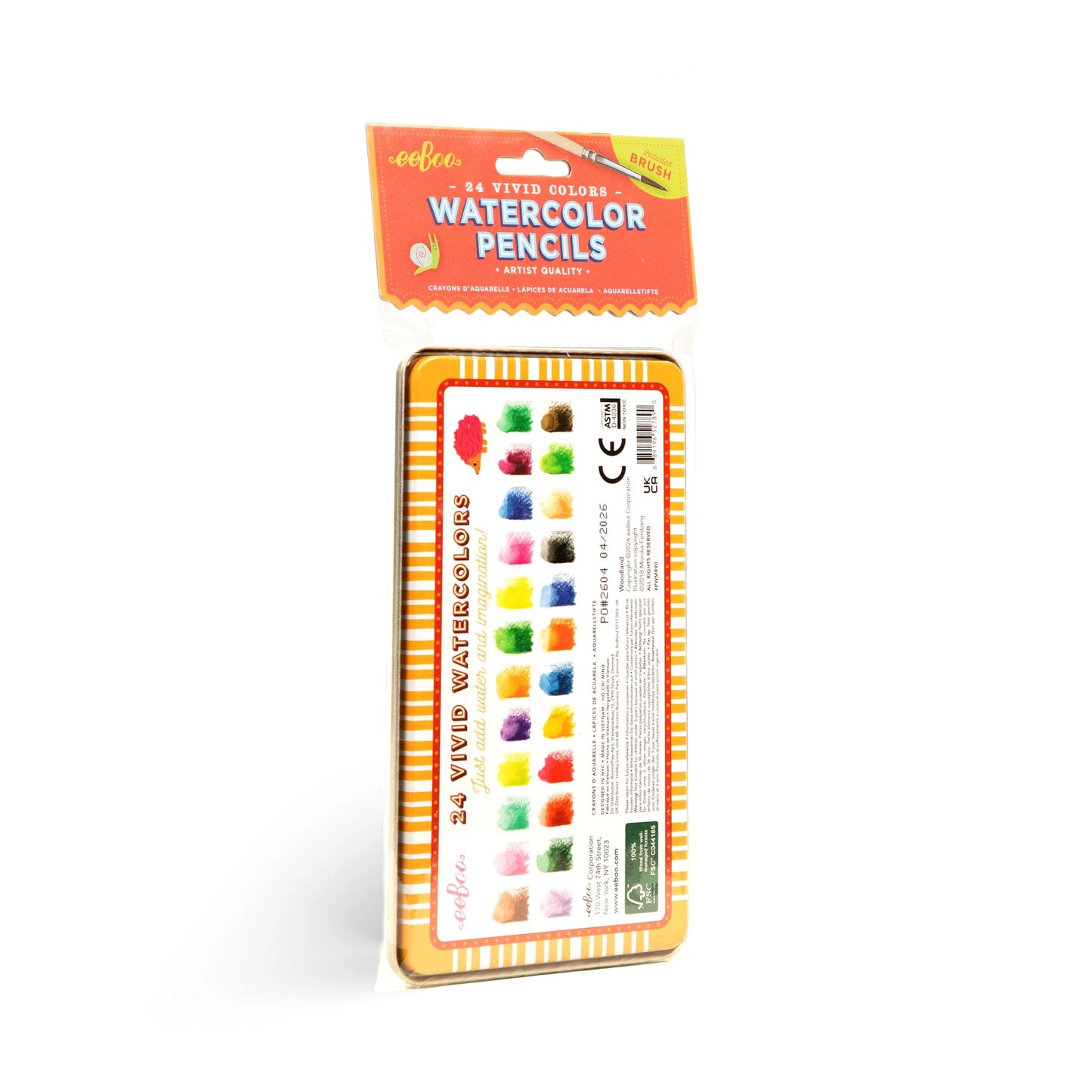Woodland 24 Mini Watercolor Pencils Tin