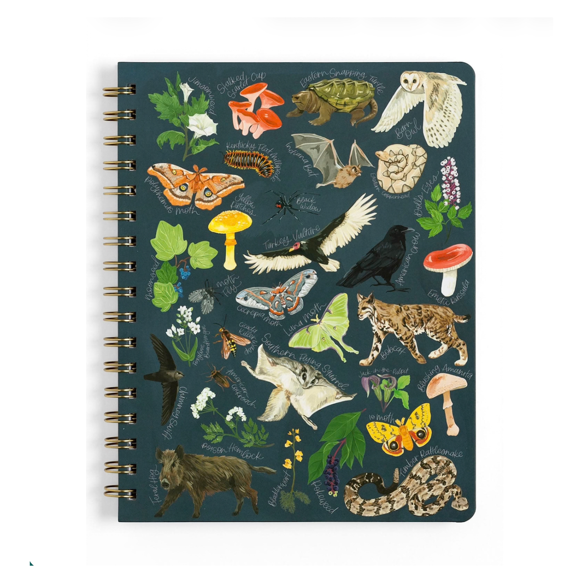 Midnight Flora & Fauna Spiral Notebook