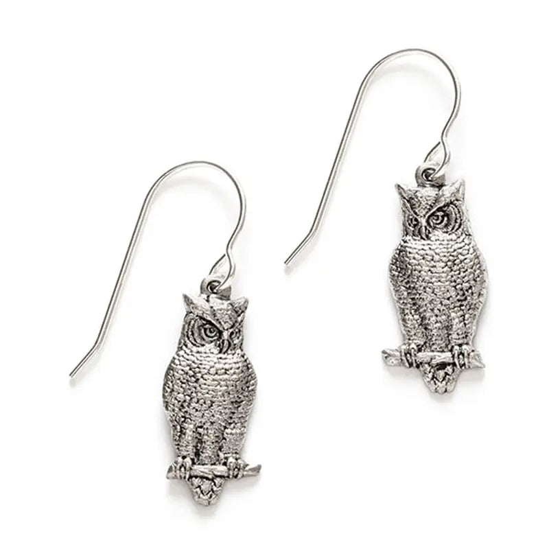 Wise Owl Drop Earrings