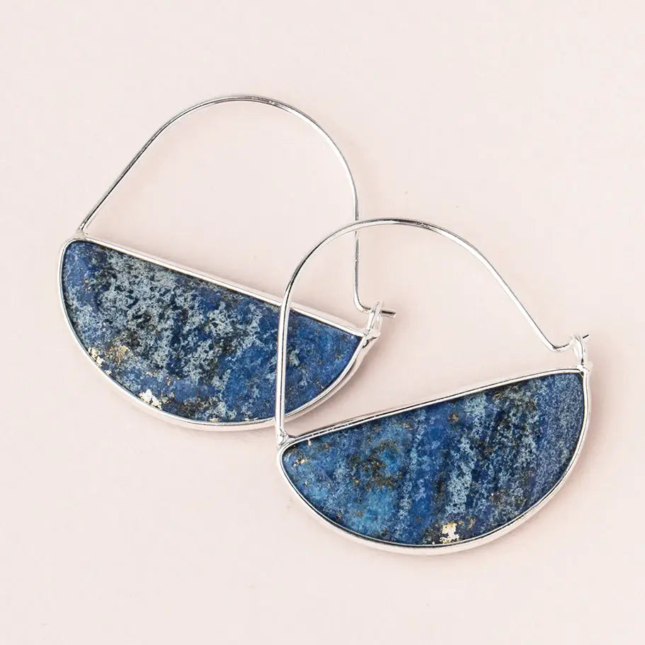 Stone Prism Hoop Earrings