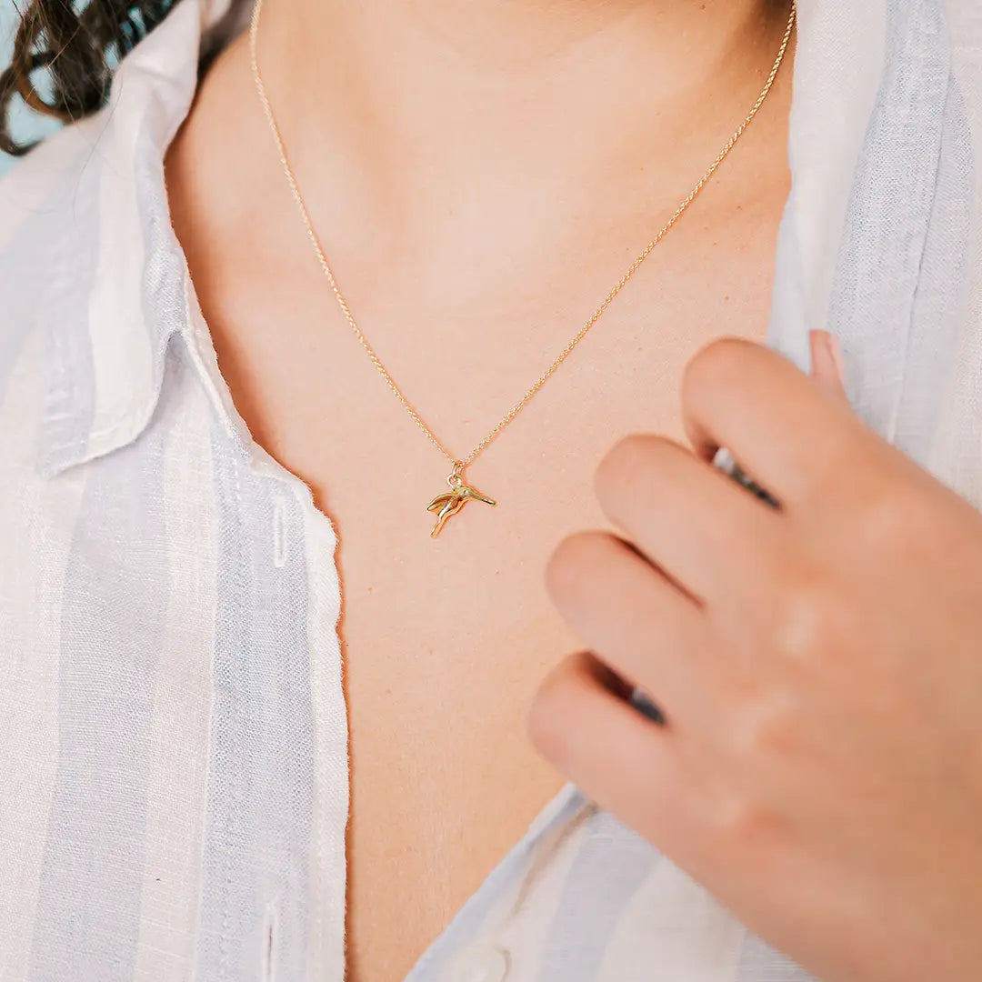 Gold Hummingbird Necklace