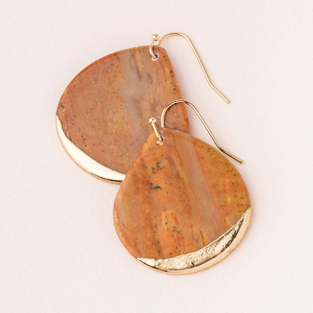 Stone Dipped Teardrop Earrings