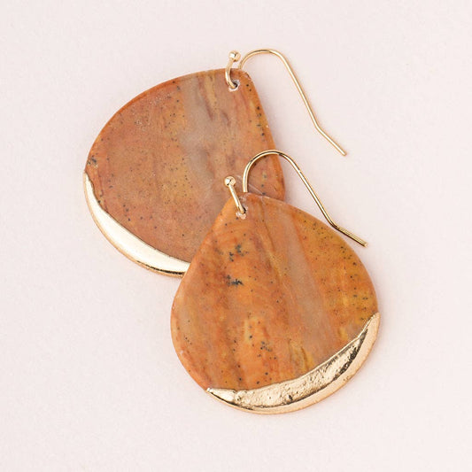 Stone Dipped Teardrop Earrings