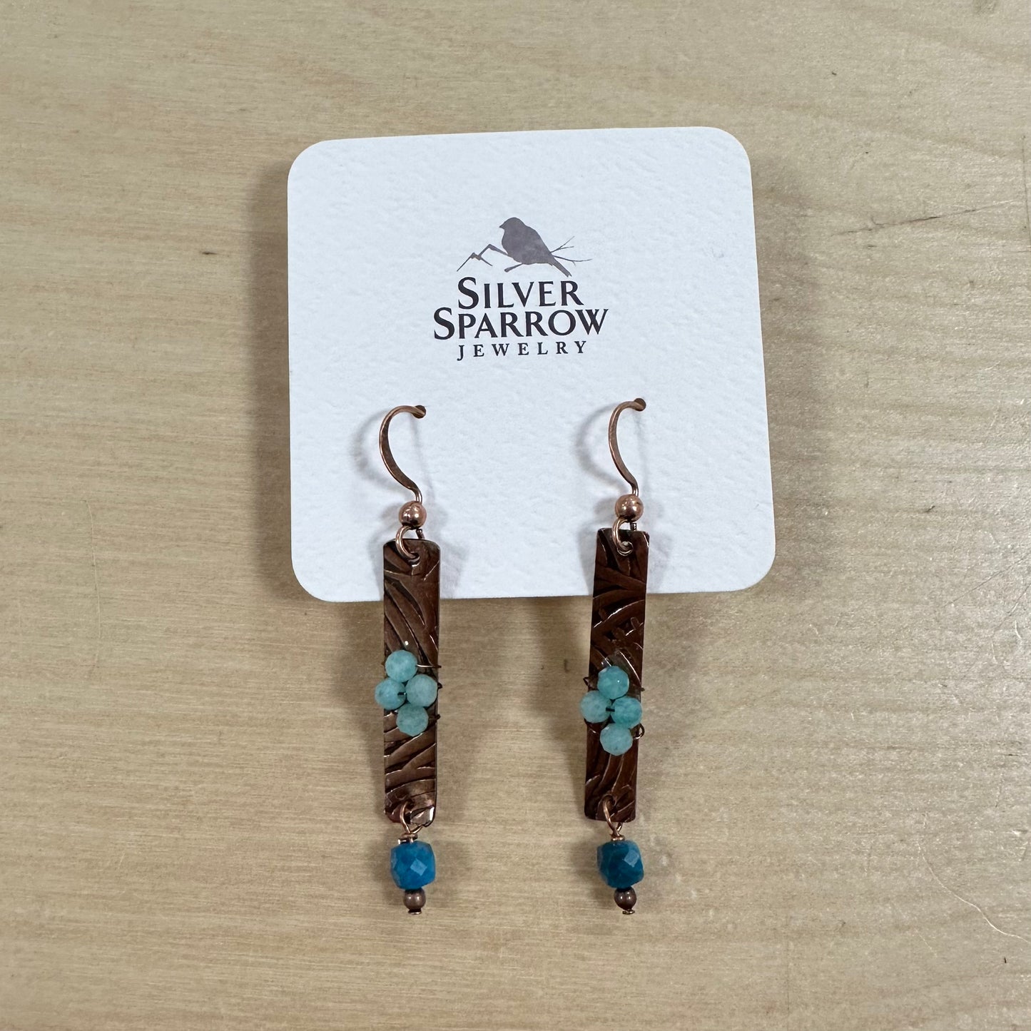 Handmilled Copper Bar Earrings