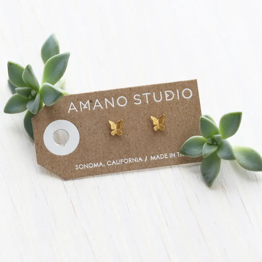 Tiny Butterfly Stud Earrings
