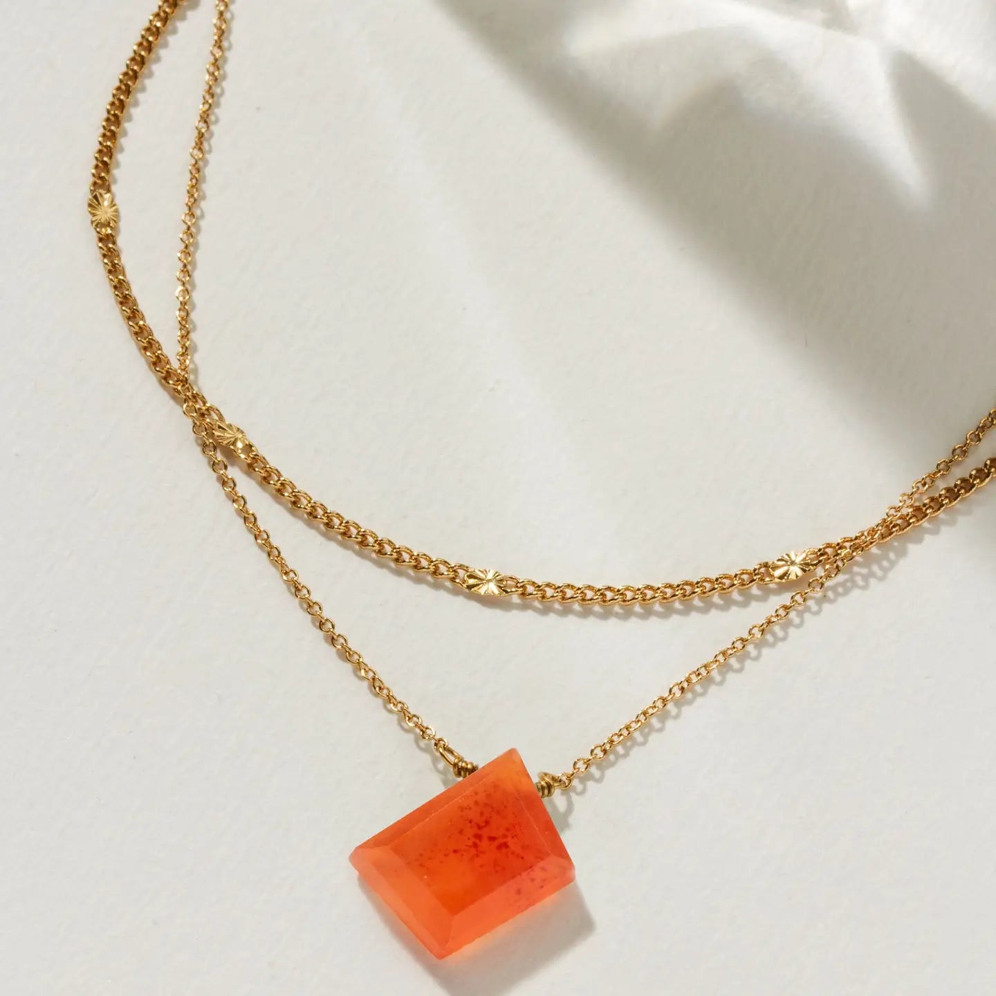 Aura Slice Gemstone Necklace