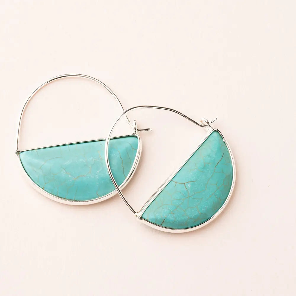 Stone Prism Hoop Earrings