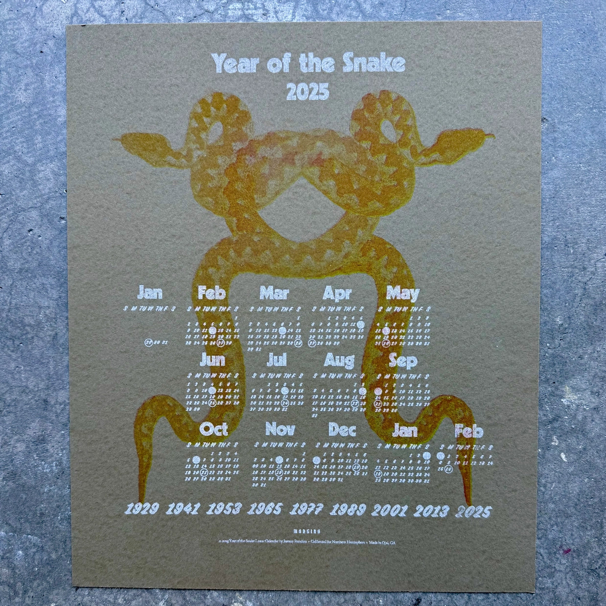 2025 Year of the Snake Calendar