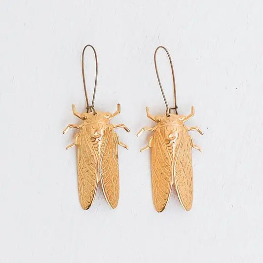 Gold Cicada Earrings