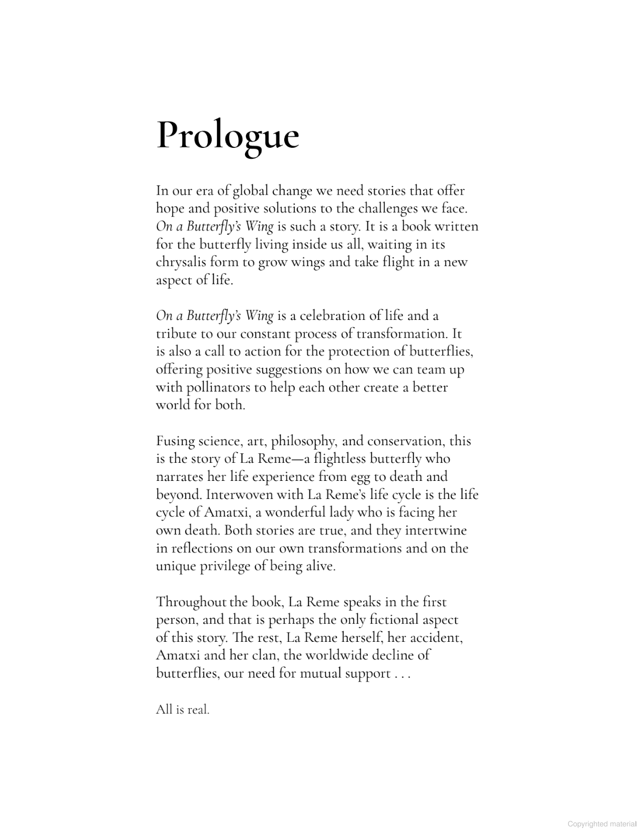 On a Butterfly's Wing