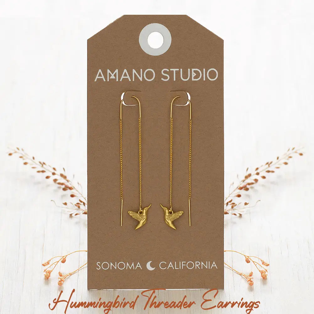 Hummingbird Threader Earrings