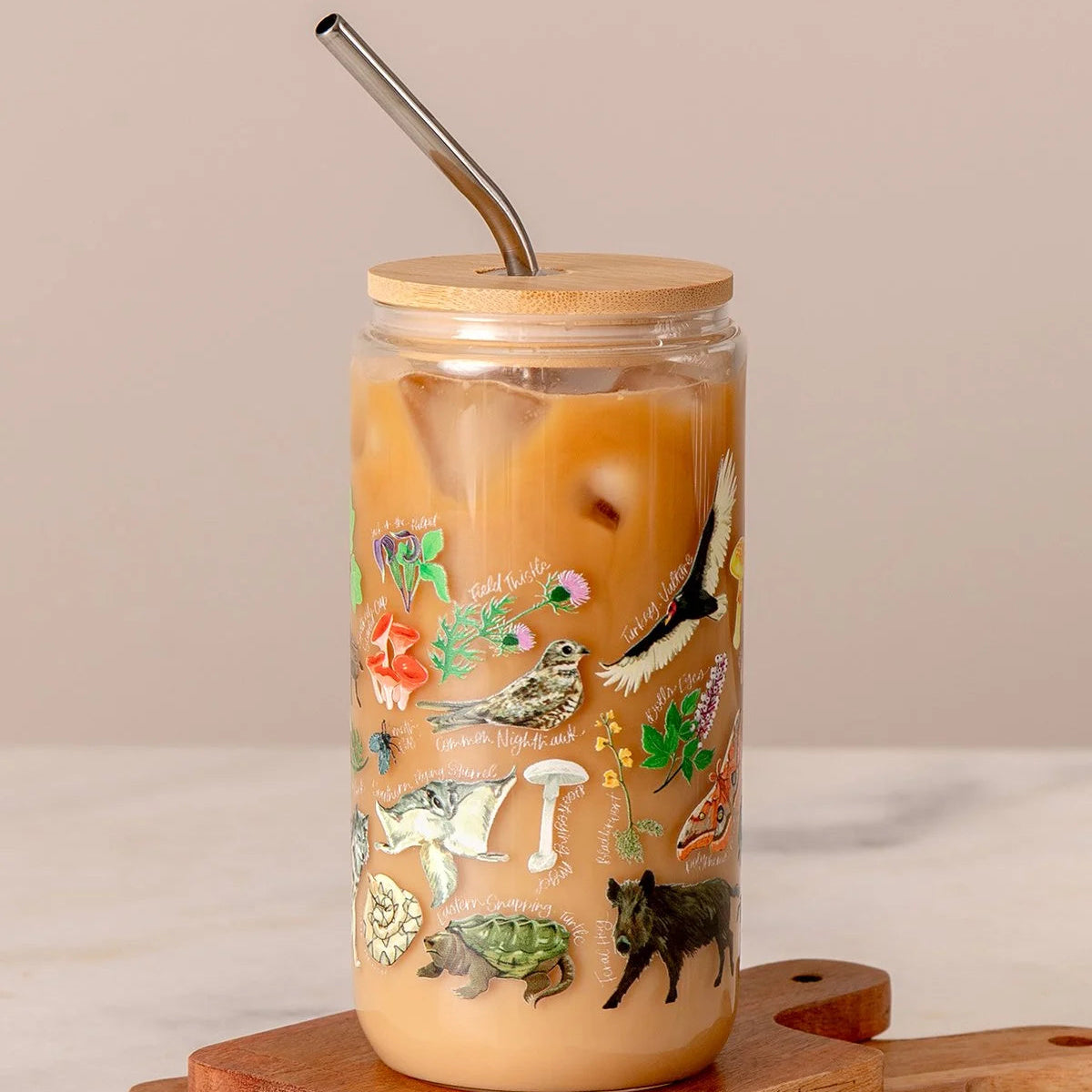 Flora & Fauna Glass Can