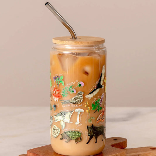 Flora & Fauna Glass Can